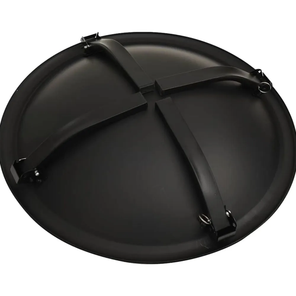 vidaXL Brasero y barbacoa 2 en 1 con atizador acero 56x56x49 cm Negro Discount
