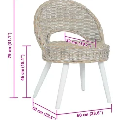 vidaXL Butaca de ratán kubu Blanco Clearance