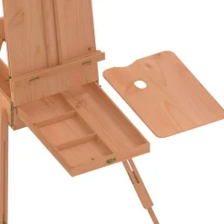 vidaXL Material De Oficina-Caballete de pintura madera maciza de haya 81x121x173 cm