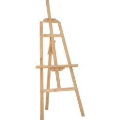 vidaXL Caballete de pintura madera maciza pino 53,5x95x127 cm Natural Hot