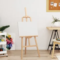 vidaXL Caballete de pintura madera maciza pino 53,5x95x127 cm Natural Hot