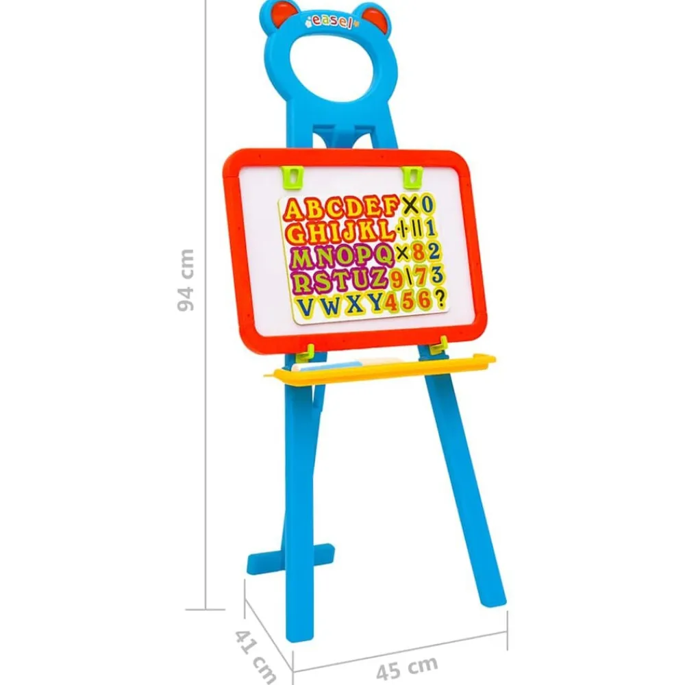 vidaXL Juguetes-Caballete para niños 2-1 con pizarra y tablero
