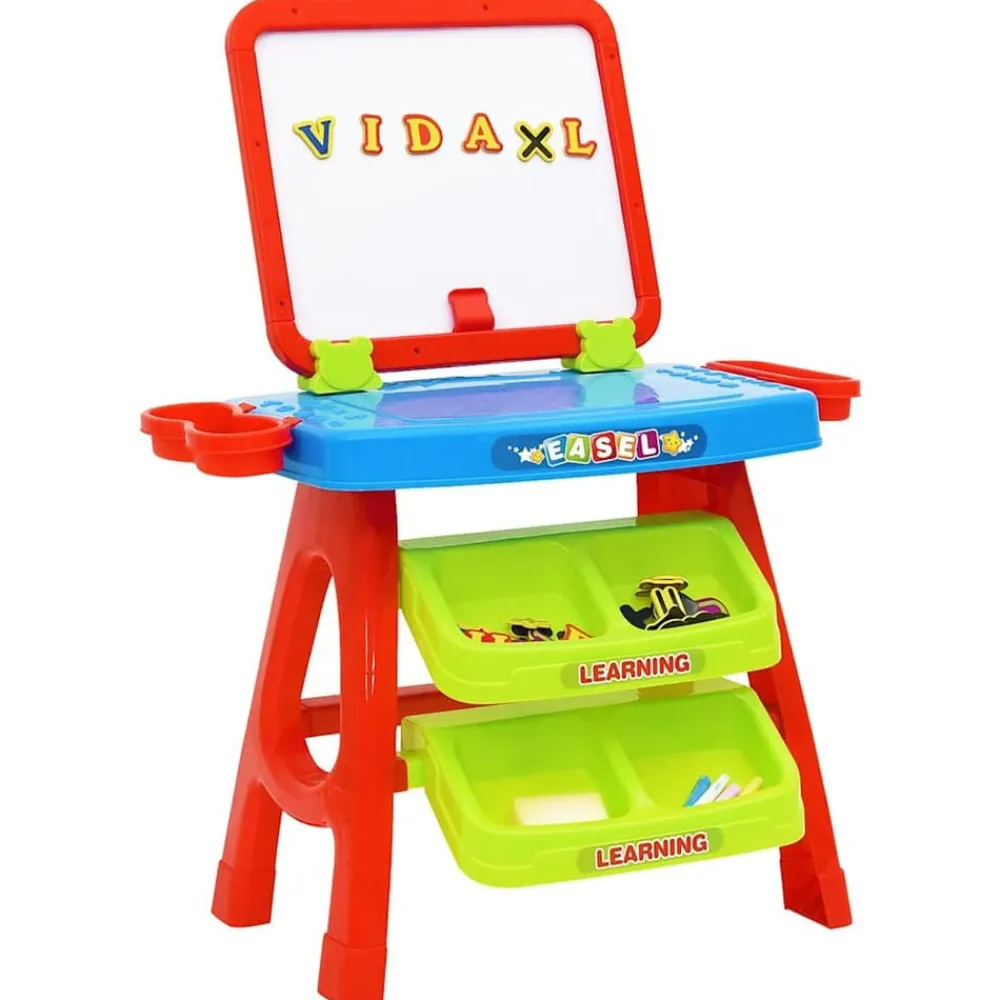 vidaXL Juguetes-Caballete y mesa de aprendizaje para niños 3-1 set de juego