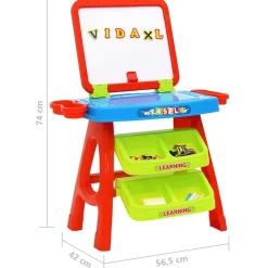 vidaXL Juguetes-Caballete y mesa de aprendizaje para niños 3-1 set de juego