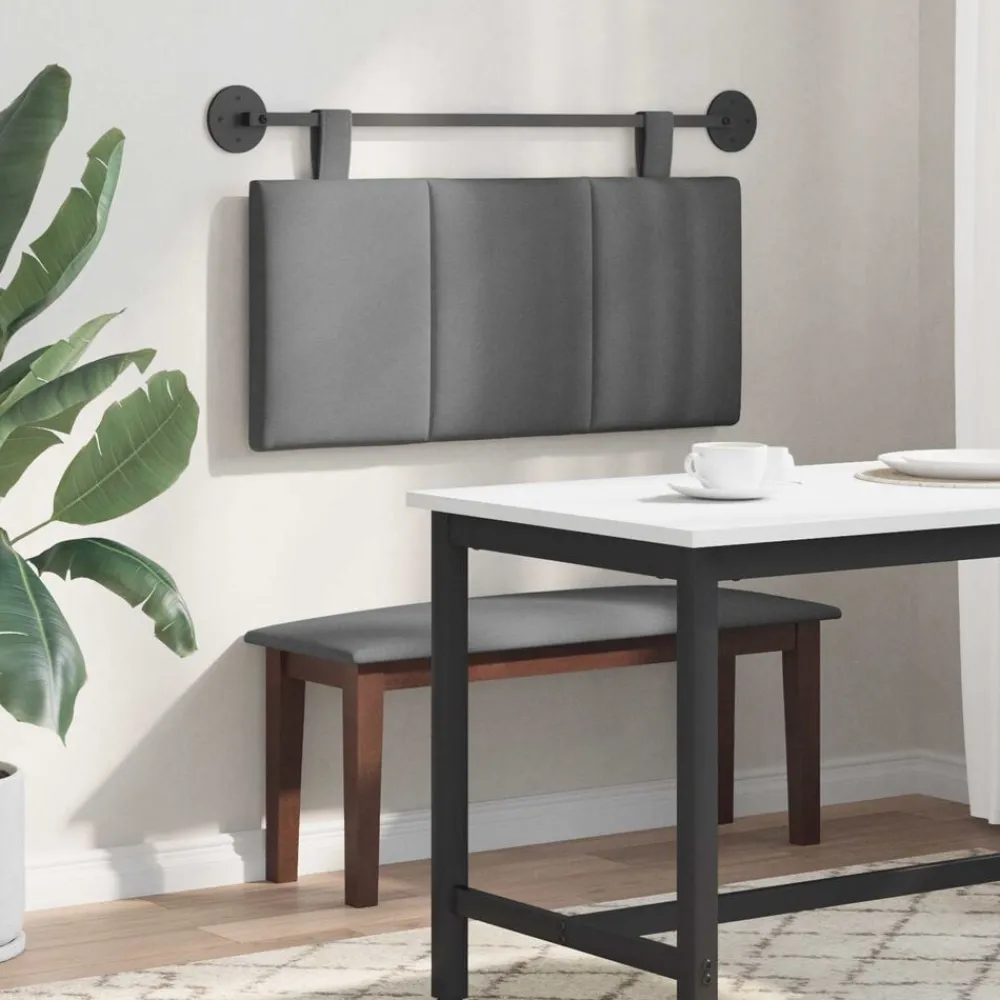 vidaXL Camas Y Accesorios-Cabecera Colgante Rayado 90 x 55 x 5 cm tela
