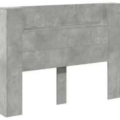 vidaXL Cabecera con LED con estante Hormigón 140 x 16,5 x 103,5 cm Gris concreto Clearance
