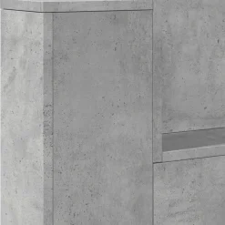 vidaXL Cabecera con LED con estante Hormigón 140 x 16,5 x 103,5 cm Gris concreto Clearance