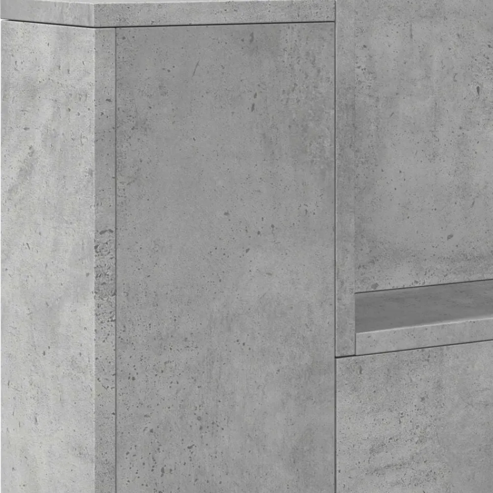 vidaXL Cabecera con LED con estante Hormigón 140 x 16,5 x 103,5 cm Gris concreto Clearance