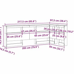 vidaXL Cabecera de almacenamiento con estante 80 cm Gris sonoma Online