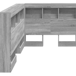 vidaXL Cabecera de almacenamiento con estante 80 cm Gris sonoma Online