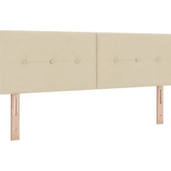 vidaXL Cabecero Ajustable en Altura con cabecera 144 cm tela Crema Discount