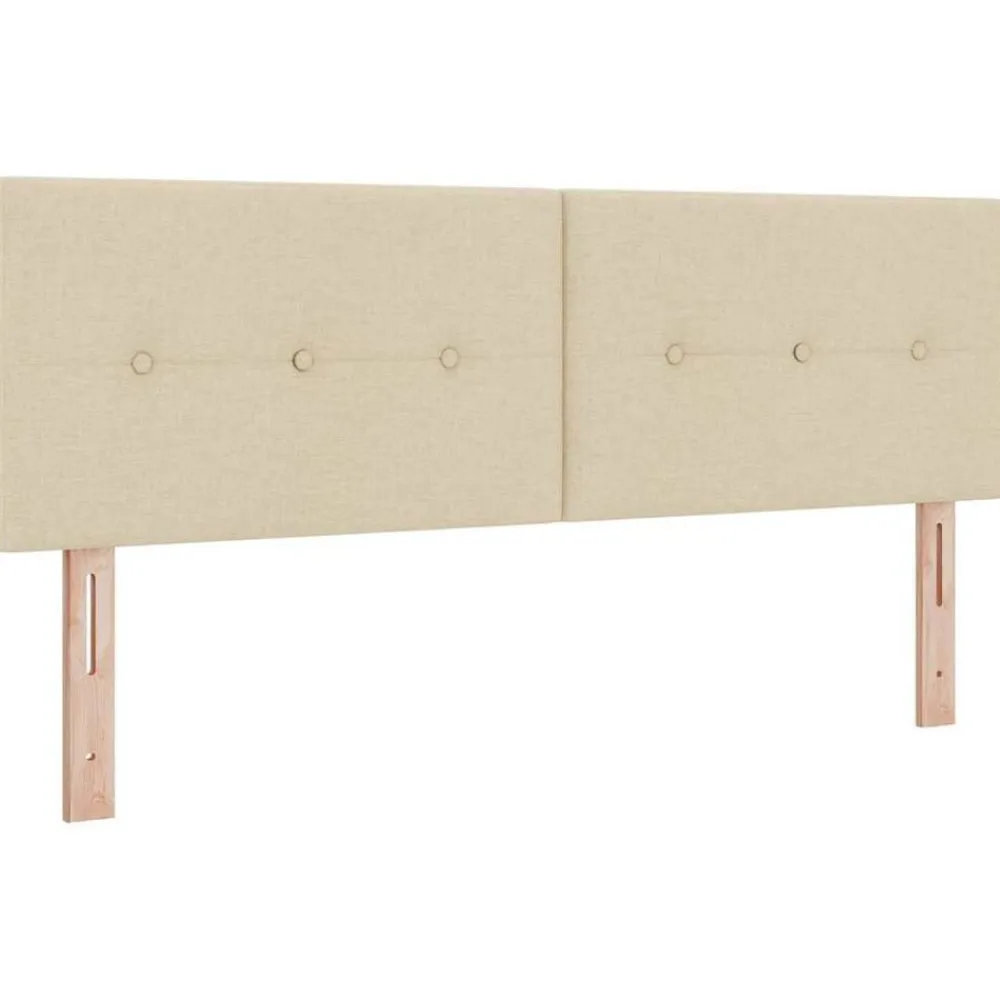vidaXL Cabecero Ajustable en Altura con cabecera 144 cm tela Crema Discount