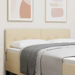 vidaXL Cabecero Ajustable en Altura con cabecera 144 cm tela Crema Discount