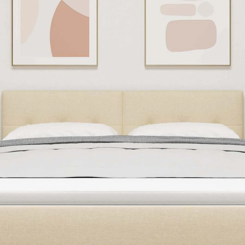 vidaXL Cabecero Ajustable en Altura con cabecera 144 cm tela Crema Discount