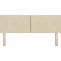 vidaXL Cabecero Ajustable en Altura con cabecera 144 cm tela Crema Discount