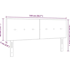 vidaXL Cabecero Ajustable en Altura con cabecera 144 cm tela Crema Discount