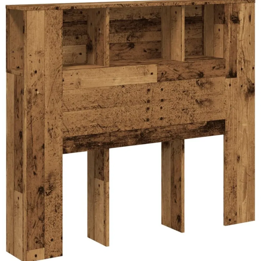 vidaXL Cabecero armario madera ingeniería envejecida 120x19x104,5 cm Madera antigua Discount
