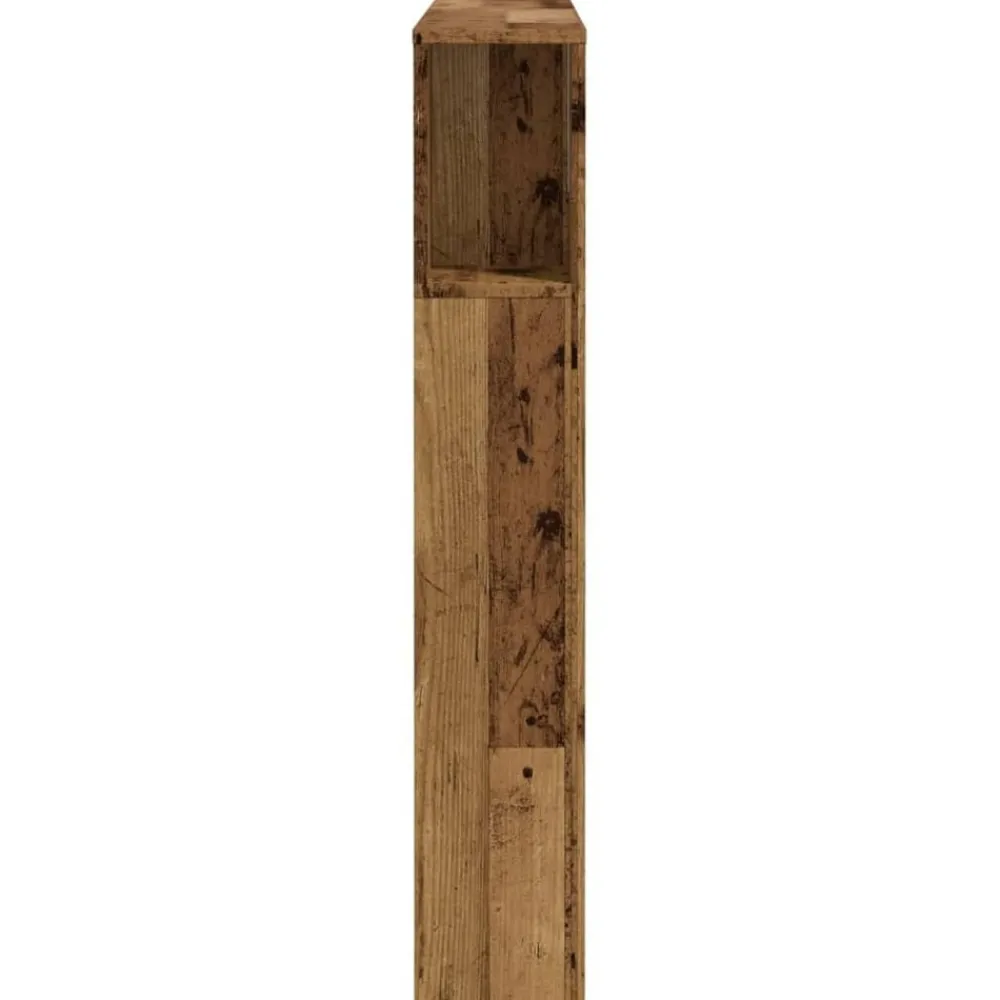 vidaXL Cabecero armario madera ingeniería envejecida 120x19x104,5 cm Madera antigua Discount