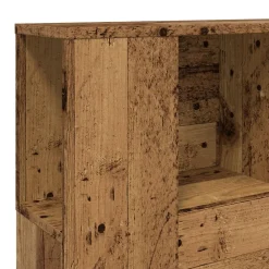 vidaXL Cabecero armario madera ingeniería envejecida 120x19x104,5 cm Madera antigua Discount
