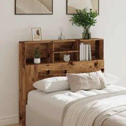 vidaXL Cabecero armario madera ingeniería envejecida 120x19x103,5 cm Madera envejecida New