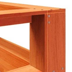 vidaXL Camas Y Accesorios-Cabecero cama estantería forma L marrón encerado 200 cm