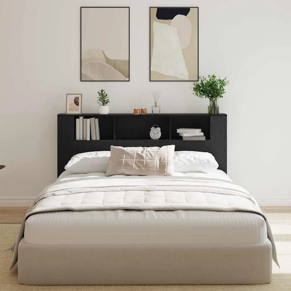 vidaXL Cabecero con armario 180 x 18,5 x 102,5 cm Roble negro New