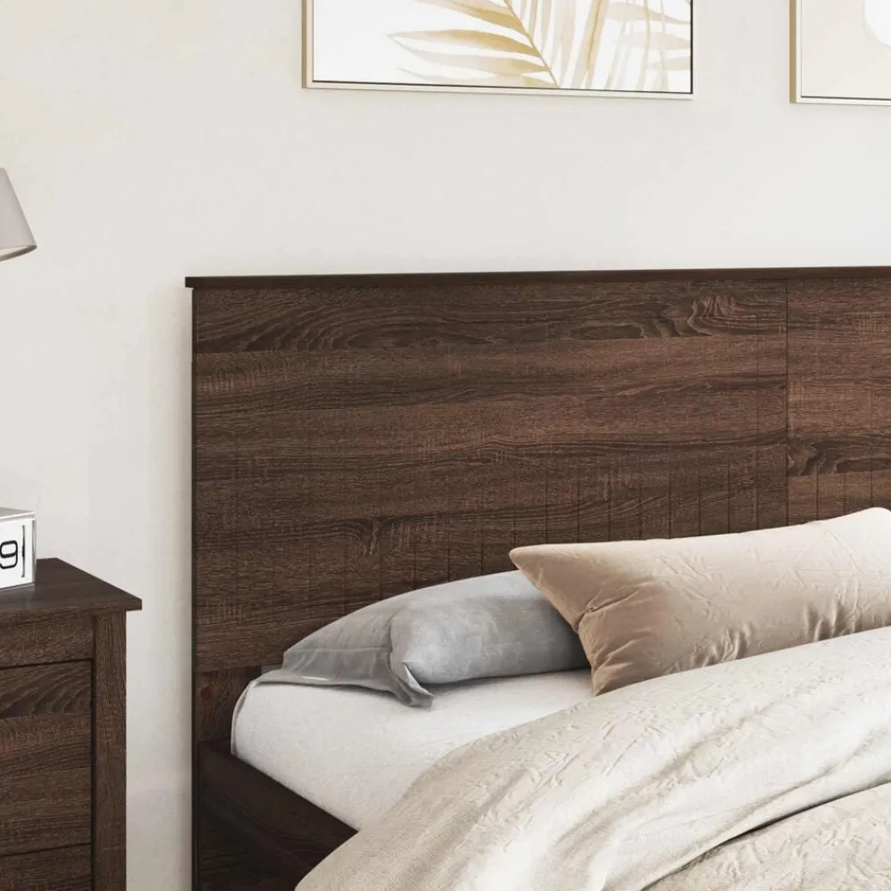 vidaXL Camas Y Accesorios-Cabecero con cabecera Roble Marrón 200 cm Madera contrachapada