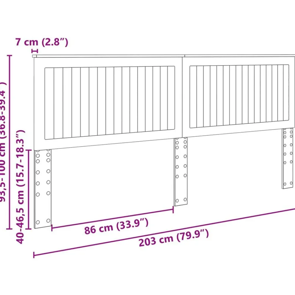 vidaXL Camas Y Accesorios-Cabecero con cabecera Roble Marrón 200 cm Madera contrachapada