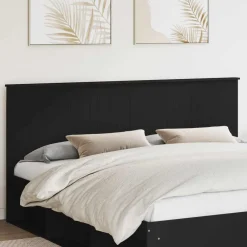 vidaXL Cabecero con cabecera Roble 200 cm Madera contrachapada Negro Clearance