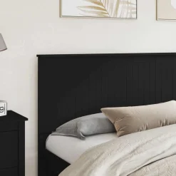 vidaXL Cabecero con cabecera Roble 200 cm Madera contrachapada Negro Clearance