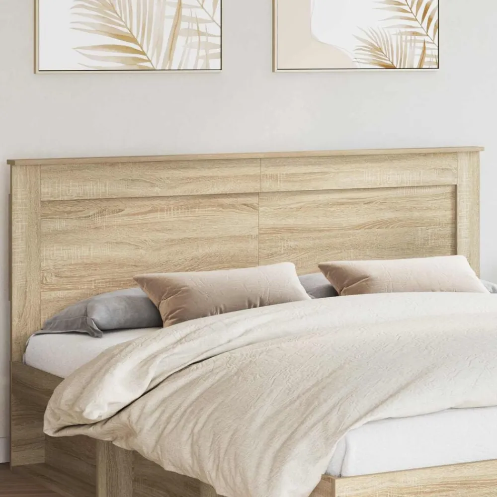 vidaXL Cabecero con cabecera 200 cm Madera contrachapada Roble Sonoma Discount