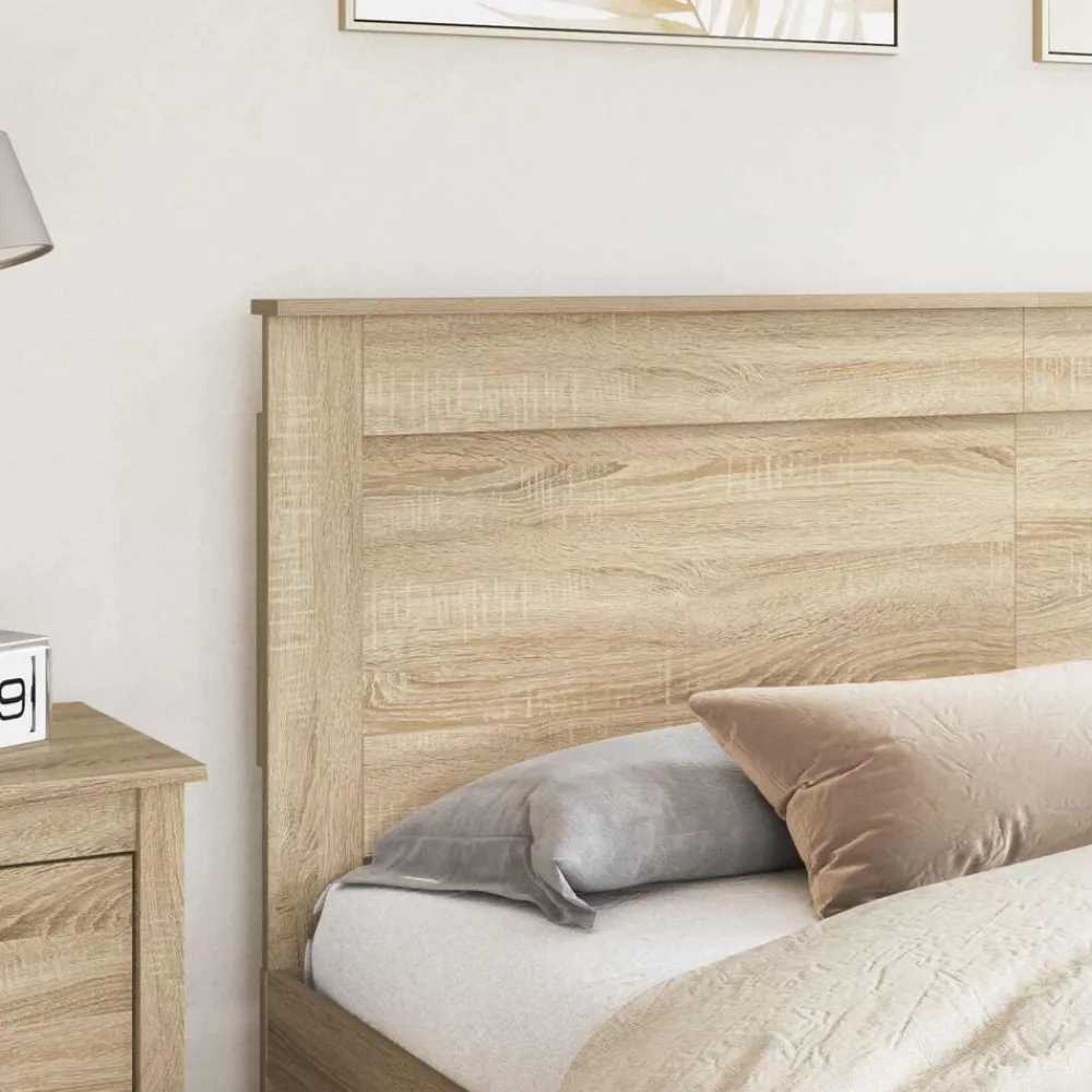 vidaXL Cabecero con cabecera 200 cm Madera contrachapada Roble Sonoma Discount
