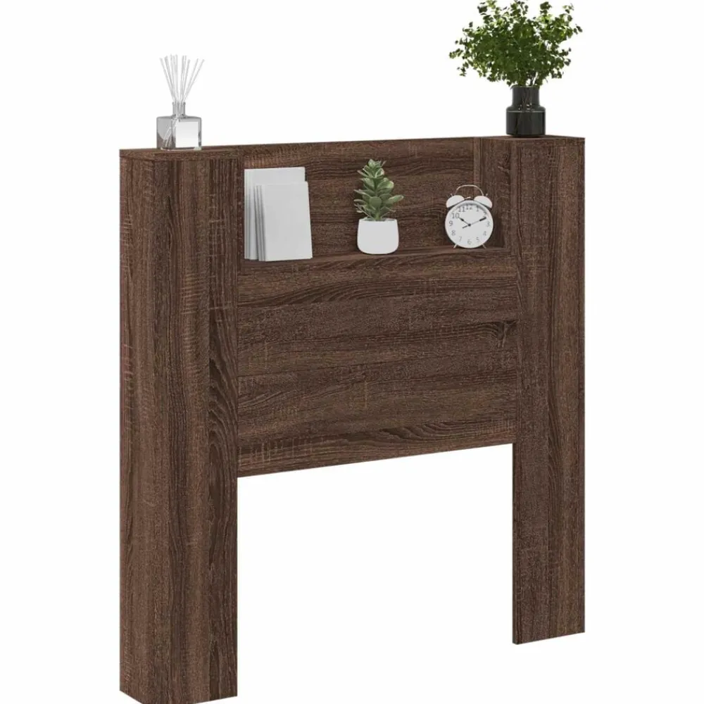 vidaXL Cabecero con estante Roble Marrón 100 x 16,5 x 103,5 cm Marrón roble Clearance