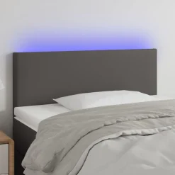 vidaXL Camas Y Accesorios-Cabecero con LED cuero sintético 80x5x78/88 cm