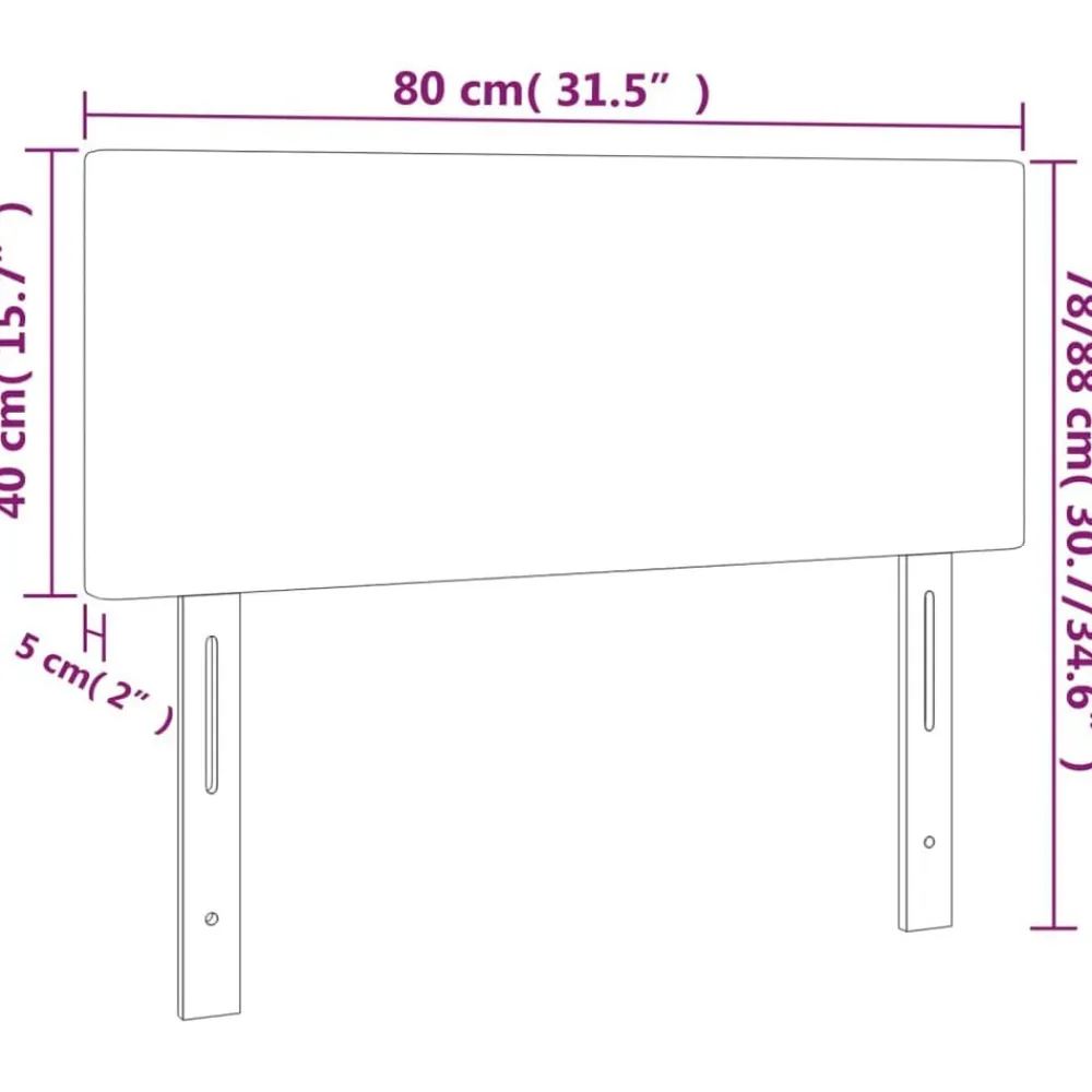 vidaXL Camas Y Accesorios-Cabecero con LED cuero sintético 80x5x78/88 cm