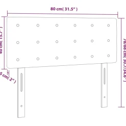 vidaXL Cabecero con LED cuero sintético 80x5x78/88 cm Gris Discount