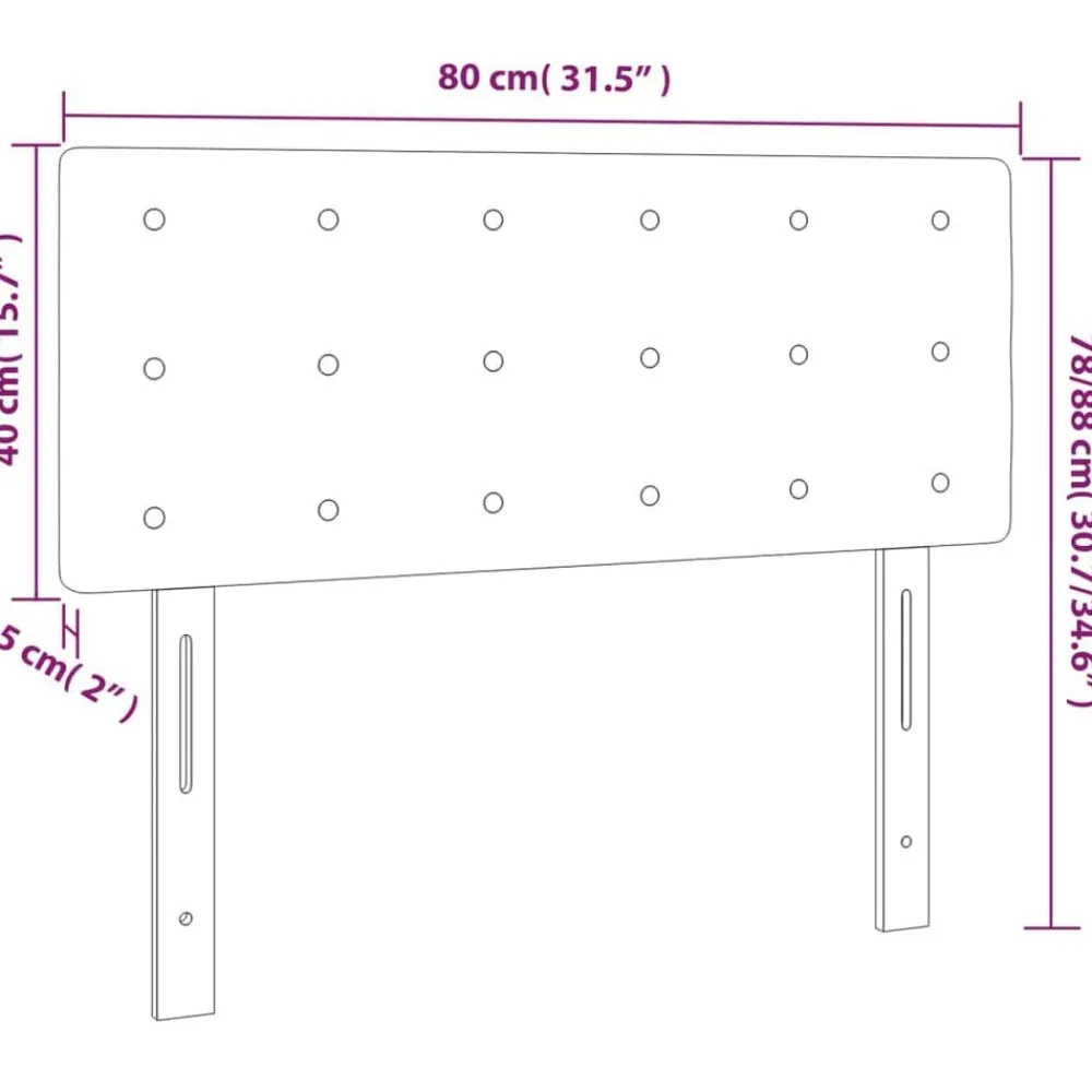 vidaXL Cabecero con LED cuero sintético 80x5x78/88 cm Gris Discount
