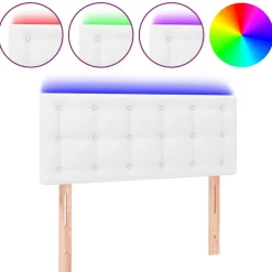 vidaXL Cabecero con LED cuero sintético 80x5x78/88 cm Blanco