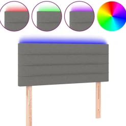 vidaXL Cabecero con LED de tela 80x5x78/88 cm Gris oscuro Best