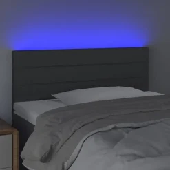 vidaXL Cabecero con LED de tela 80x5x78/88 cm Gris oscuro Best