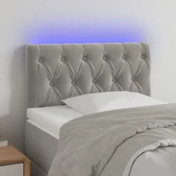 vidaXL Cabecero con LED de terciopelo 80x7x78/88 cm Gris claro Sale
