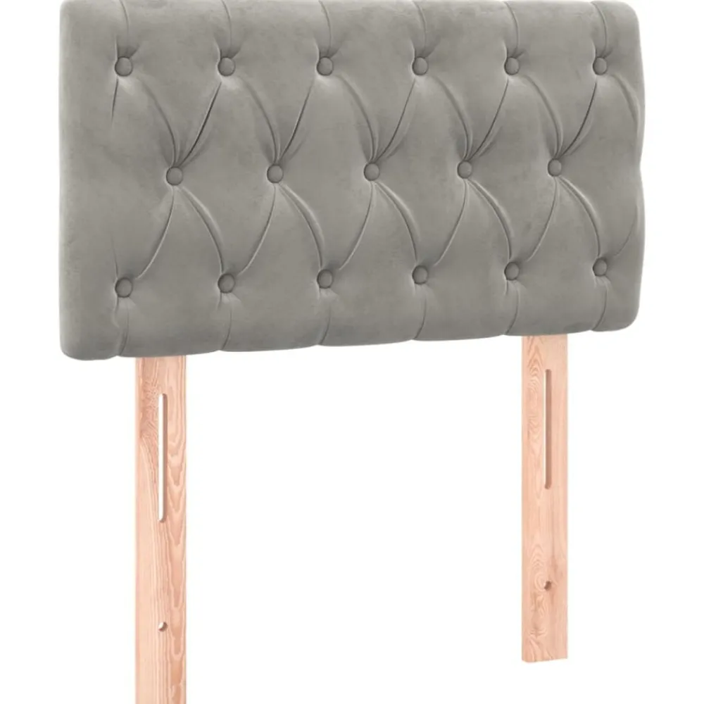 vidaXL Cabecero con LED de terciopelo 80x7x78/88 cm Gris claro Sale
