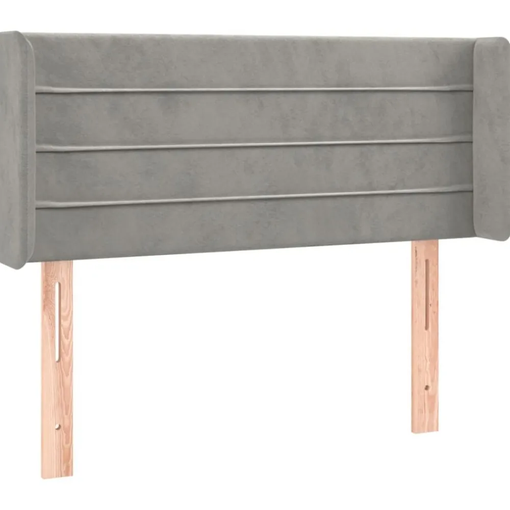 vidaXL Cabecero con LED de terciopelo 83x16x78/88 cm Gris claro Discount