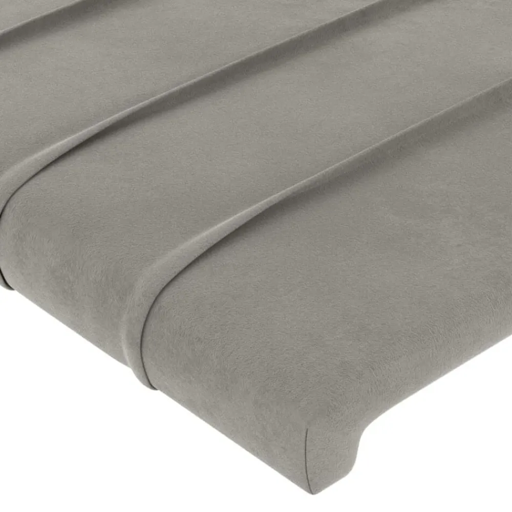 vidaXL Cabecero con LED de terciopelo 83x16x78/88 cm Gris claro Discount