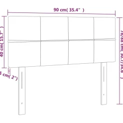 vidaXL Cabecero con LED de terciopelo 90x5x78/88 cm Gris claro Hot
