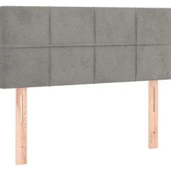 vidaXL Cabecero con LED de terciopelo 90x5x78/88 cm Gris claro Hot