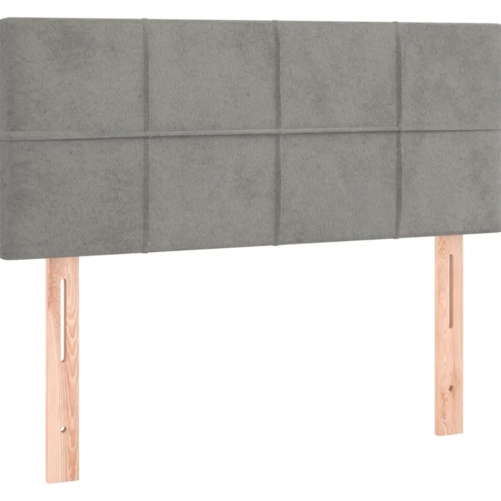 vidaXL Cabecero con LED de terciopelo 90x5x78/88 cm Gris claro Hot