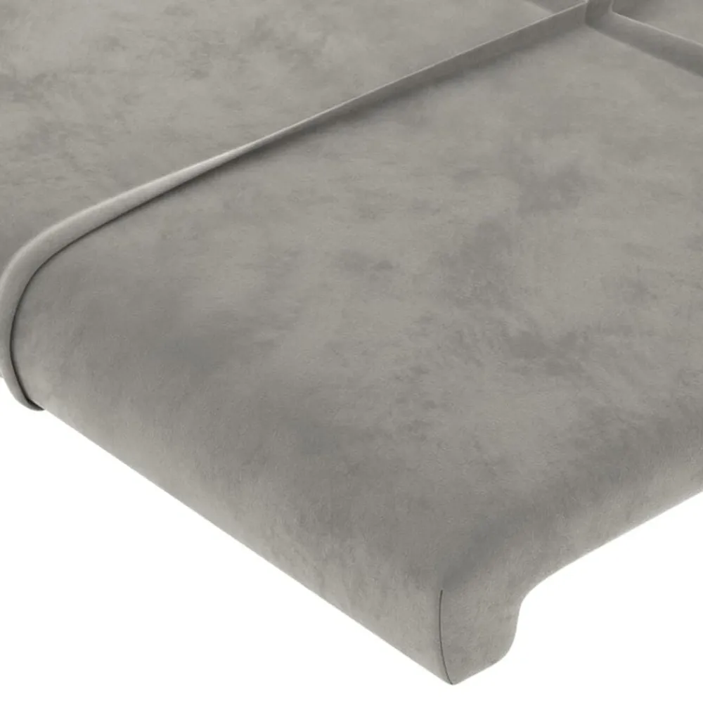 vidaXL Cabecero con LED de terciopelo 90x5x78/88 cm Gris claro Hot