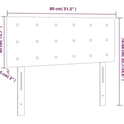 vidaXL Cabecero con LED de tela color 80x5x78/88 cm Crema Outlet