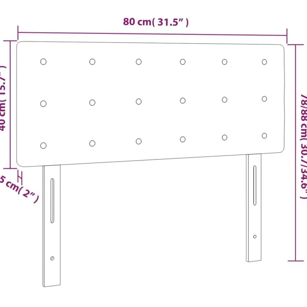 vidaXL Cabecero con LED de tela color 80x5x78/88 cm Crema Outlet